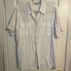 White short sleeve button up